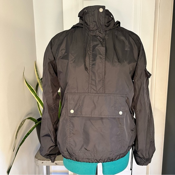 Old navy windbreaker top Vintage Windbreakers anorak black - Picture 1 of 15